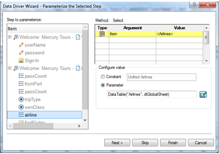 UFT data driver Wizard