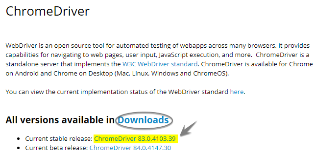 webdriver chrome download